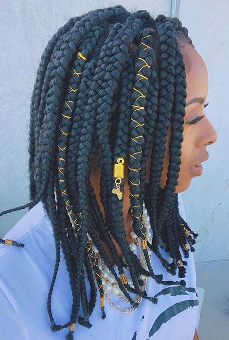 Jumbo Box Braids with Cords and Accessories