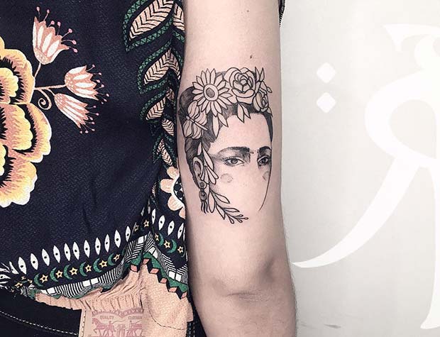 Trendy Frida Kahlo Tattoo