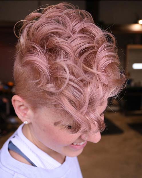 Trendy Rose Gold Short Hair