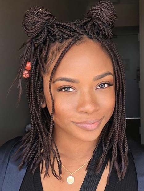 Thin Box Braids Bob