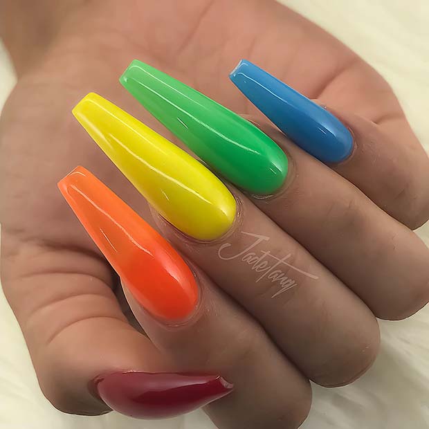 Colorful Vibrant Nails for Summer