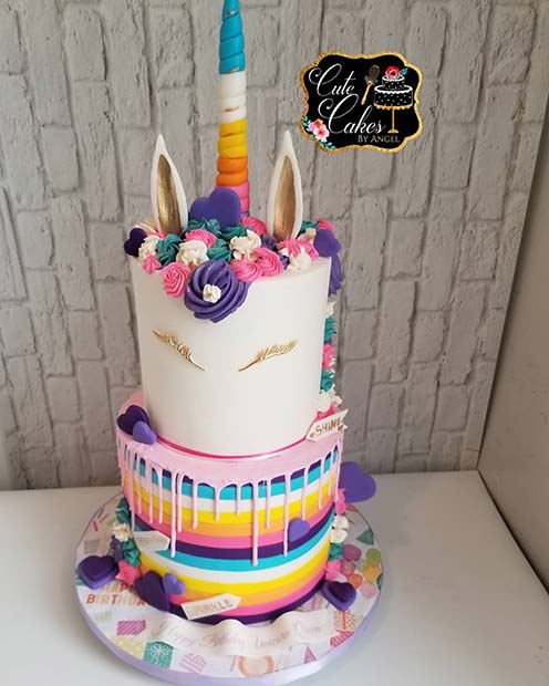 unicorn baby shower cake