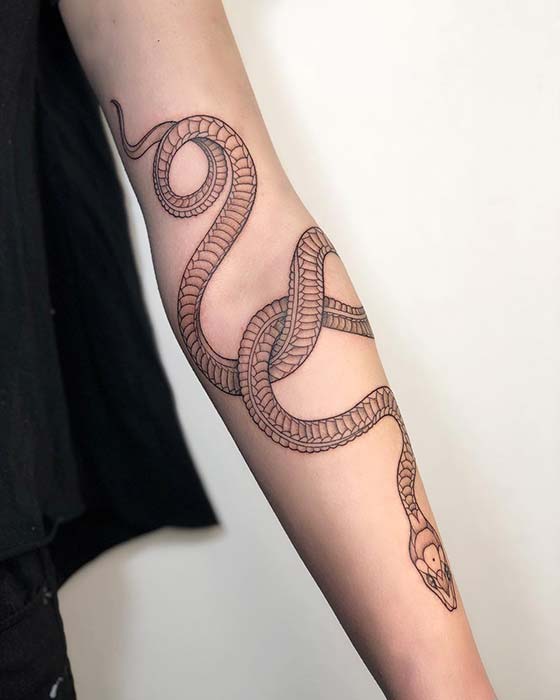 Cool Snake Arm Tattoo Design