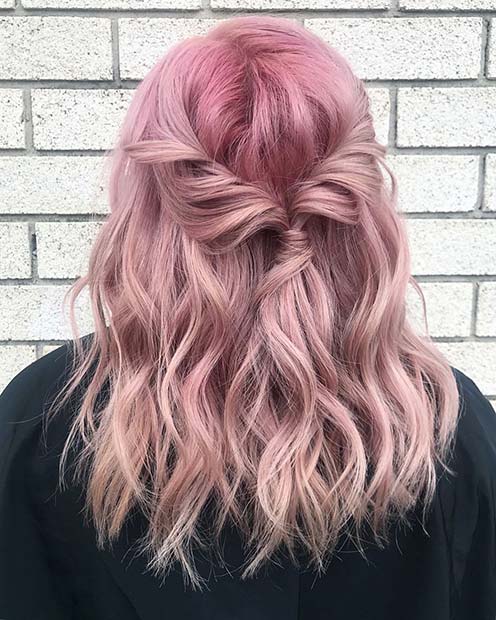 Cute Blush Pink Hairstyle
