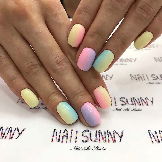 Cute Rainbow Nails