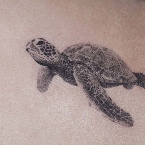 Cute Sea Turtle Tattoo