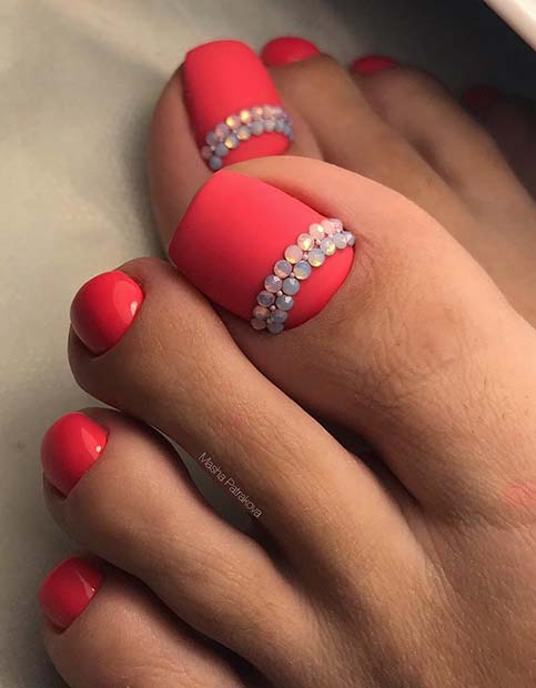Elegant Pink Toe Nail Design