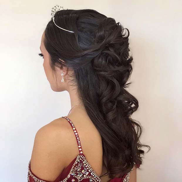 quinceanera hairstyles for long hair with curls tumblr