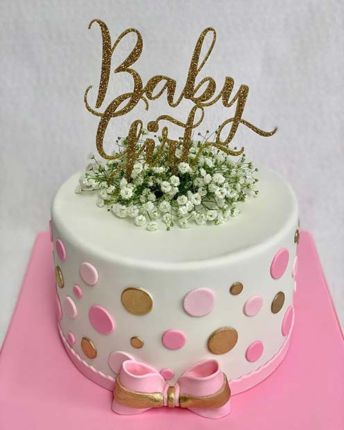 Polka Dot Baby Shower Cake
