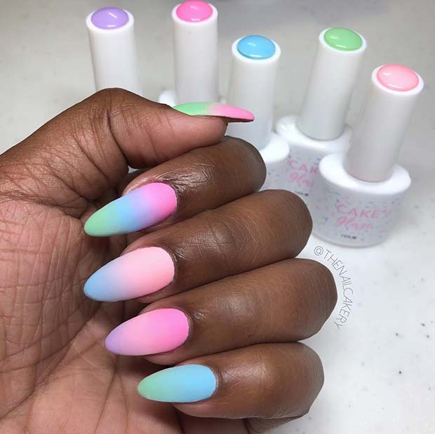 Pretty, Matte Pastel Nail Idea