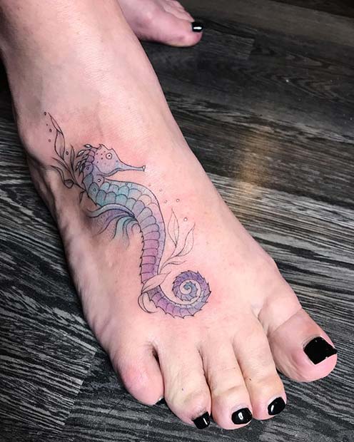 Pretty Seahorse Tattoo Idea