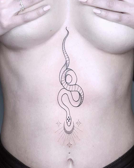 Snake Sternum Tattoo 