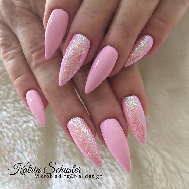 Light Pink Stiletto Nails