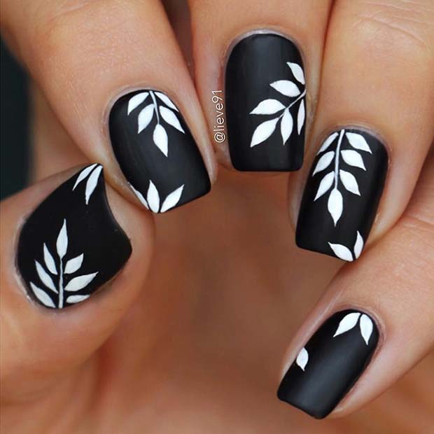 Stylish Black and White Nail Design