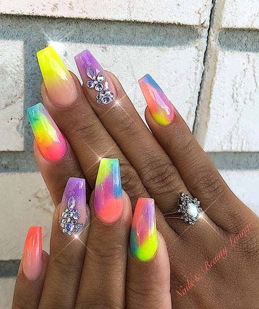 Unique Rainbow Nail Design