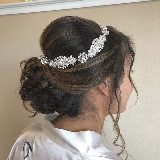 Updo with Sparkly Accessory