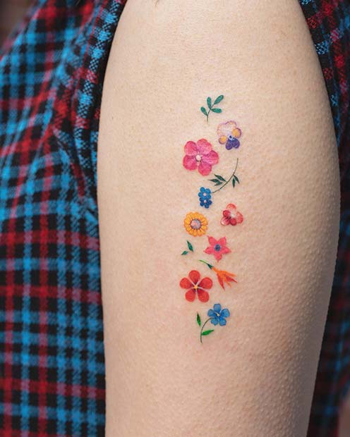 Vibrant Floral Tattoo Design