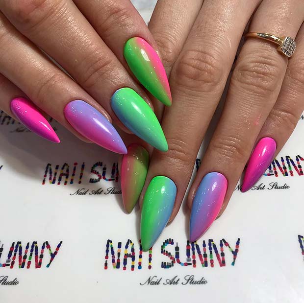 Vibrant Rainbow Nail Design