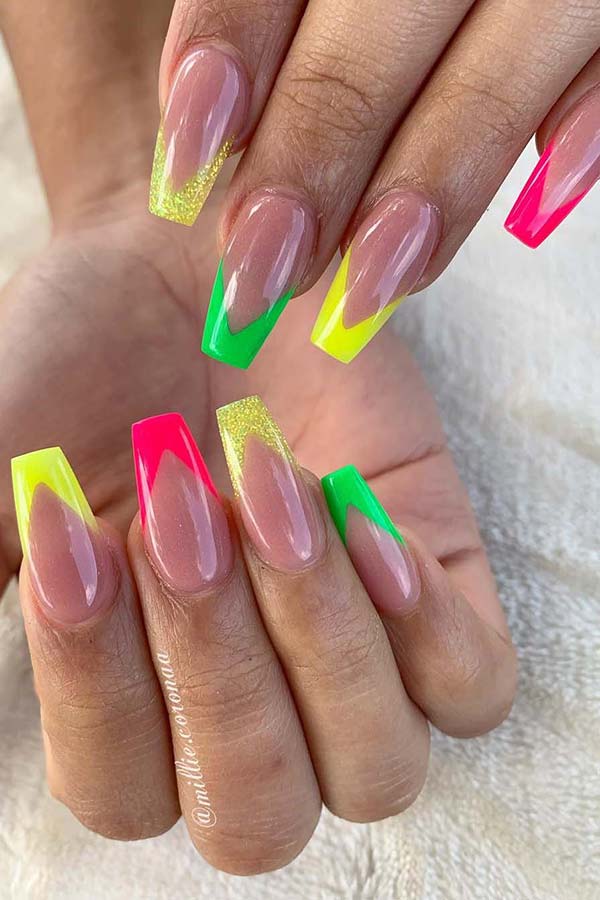 Vibrant Neon V Tips