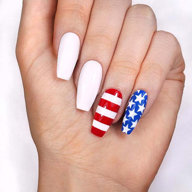 4th of July Coffin Nails