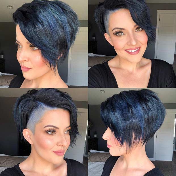Black Blue Short Hair Idea