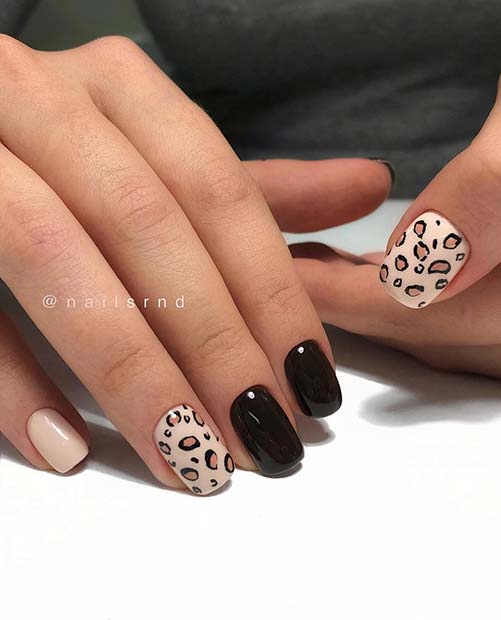 Chic Leopard Print Nail Idea