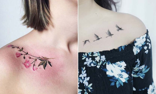 25 Collarbone Tattoo Ideas  POPSUGAR Beauty