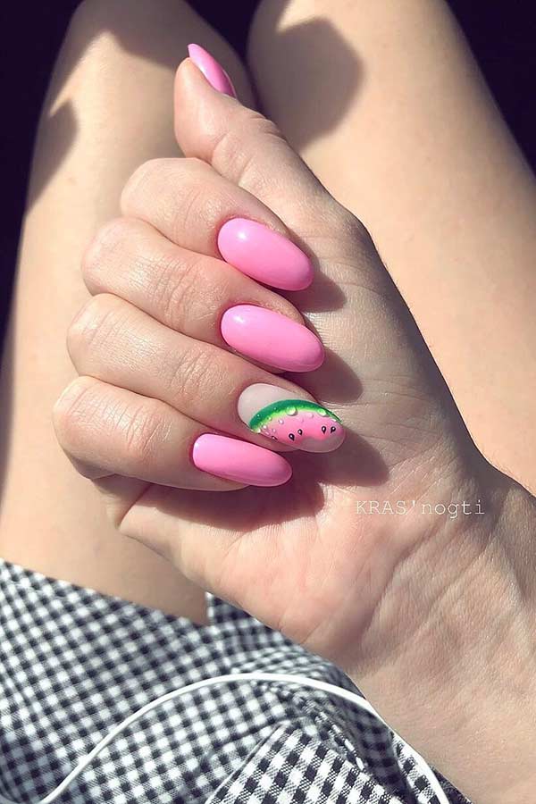 Cute Watermelon Nails for Summer