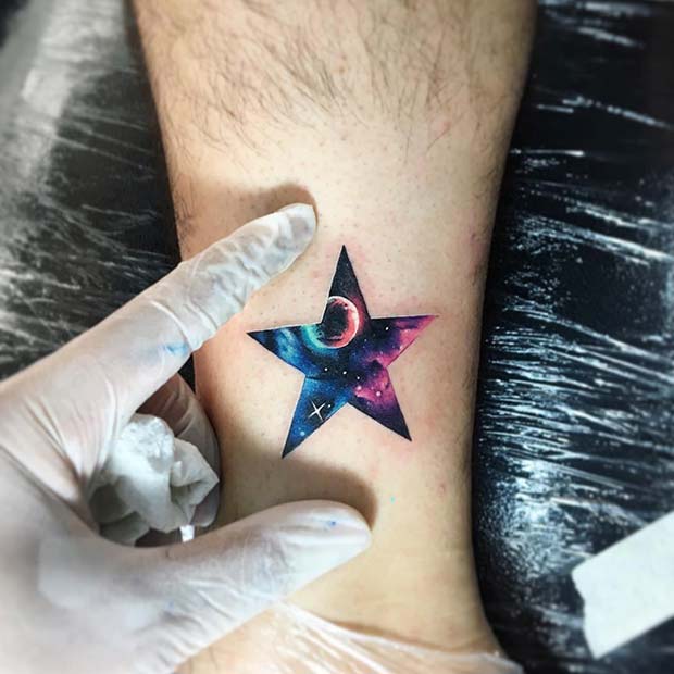 Galaxy Star Tattoo 