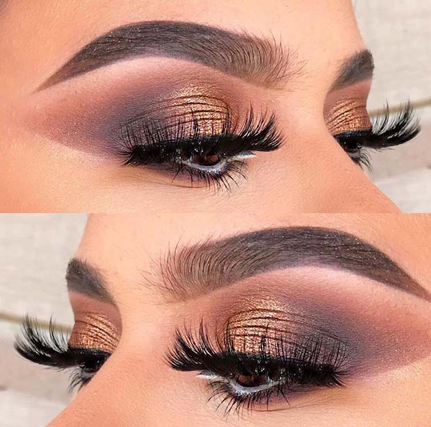 Bold Brown Smokey Eye with Gold