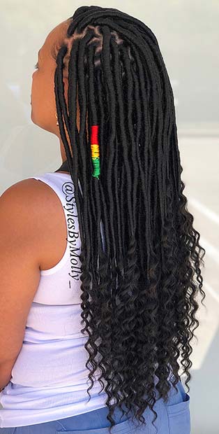 Stylish Long Locs with Curls