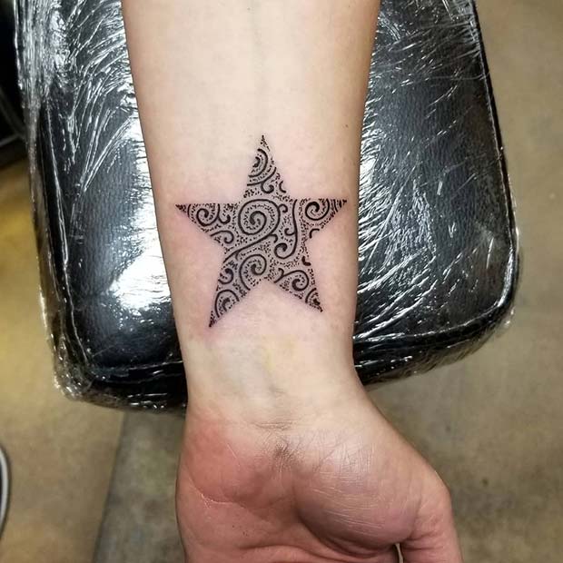 Patterned Star Tattoo Design