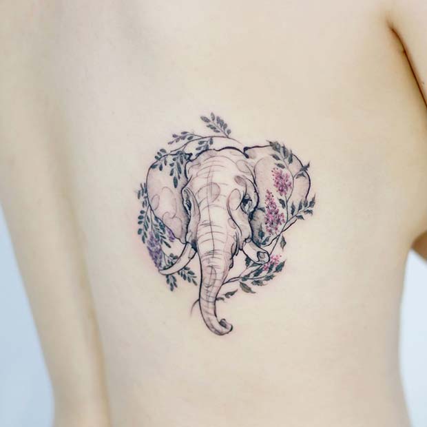 Pretty Elephant Tattoo Design