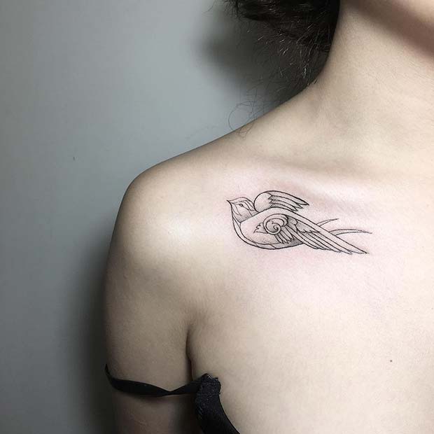Stylish Bird Tattoo Design