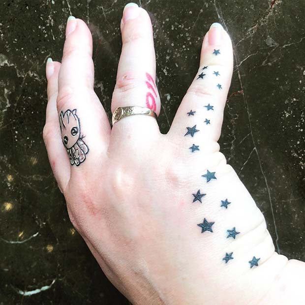 Trendy and Bold Hand Tattoo