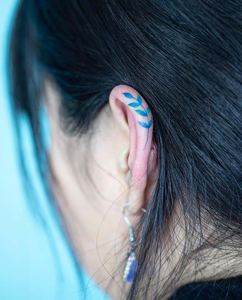 Unique Ear Tattoo Design