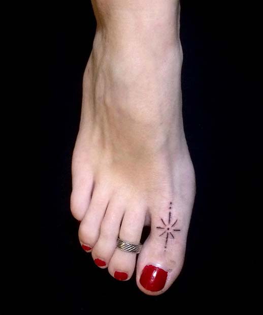 Unique Star Foot Tattoo