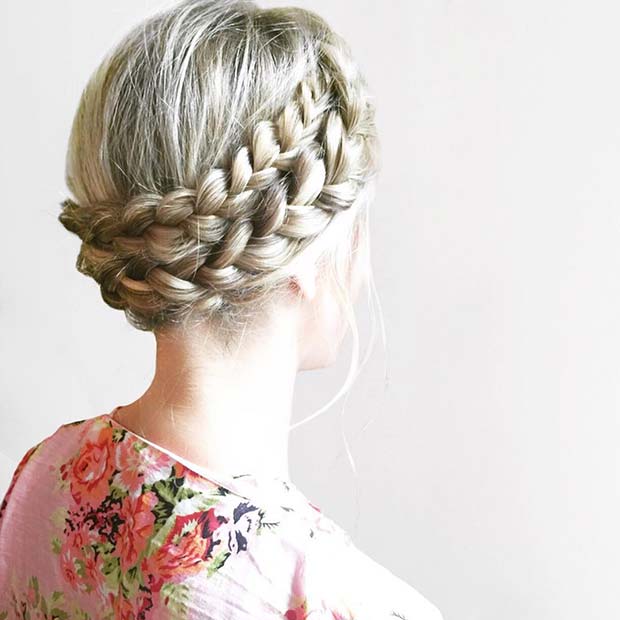 Chic Double Braid Updo