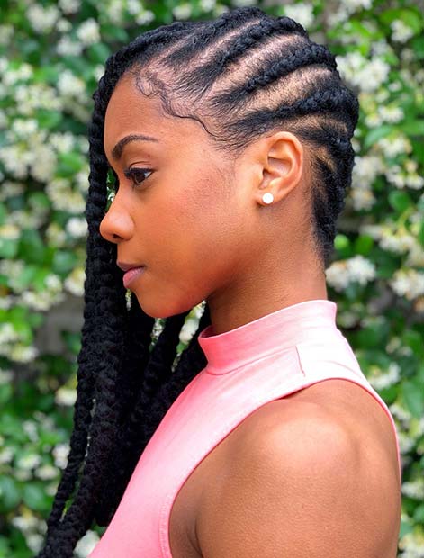 Natural Looking Braids to the Side