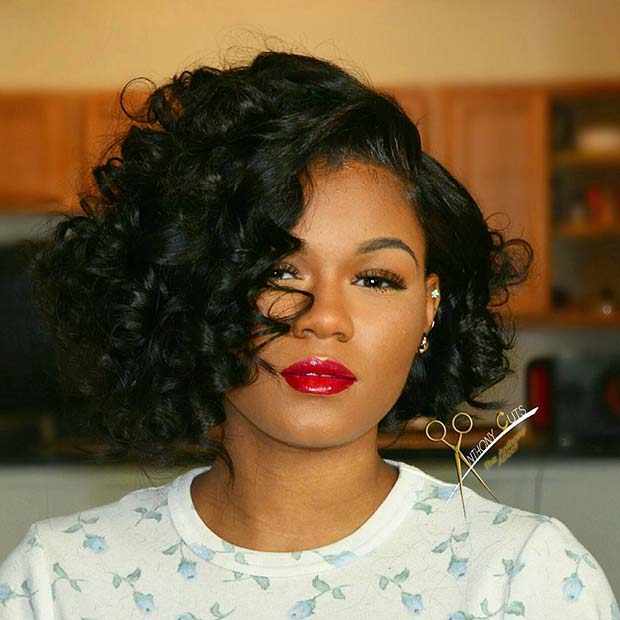 Curly Bob Weave Hairstyle 