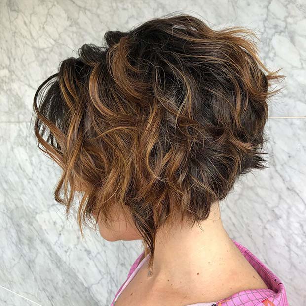 Curly Inverted Bob