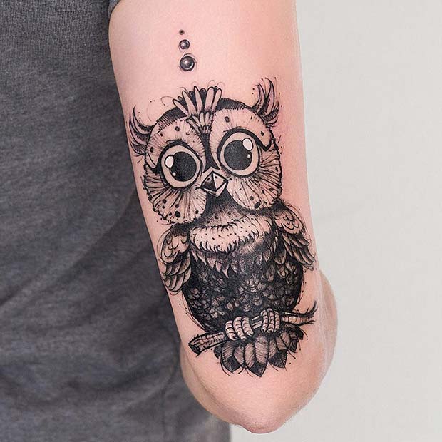 Girly owl tattoos