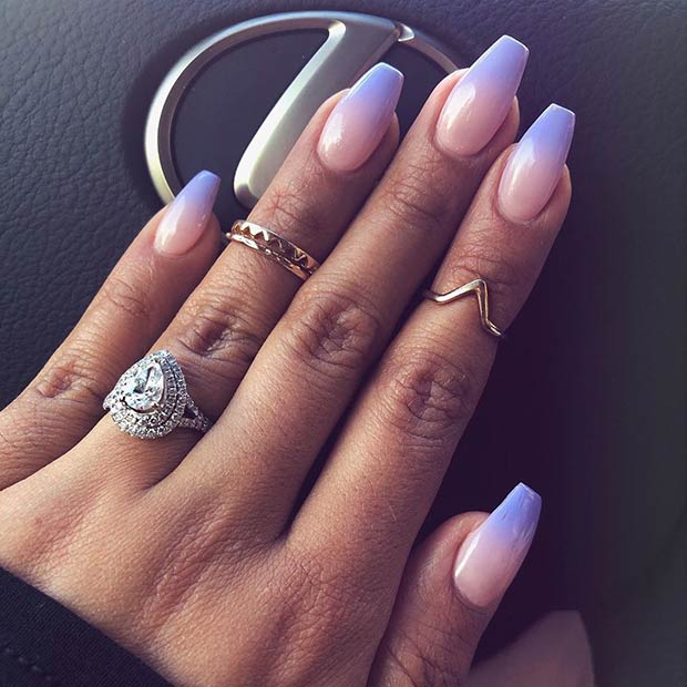 Elegant Ombre Lilac Nails