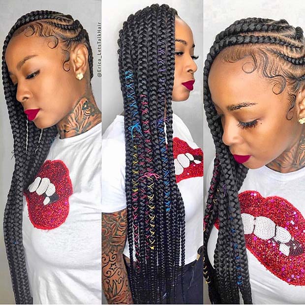 Chunky Braids with Colorful Cords