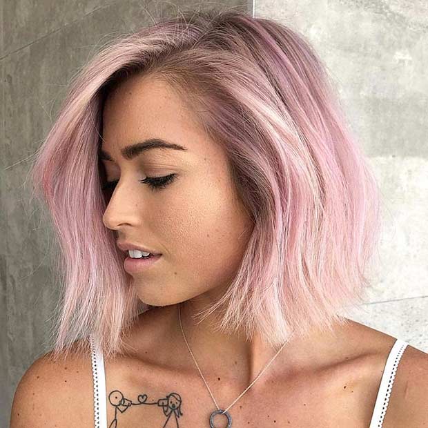 Light Pink Bob Hairstyle