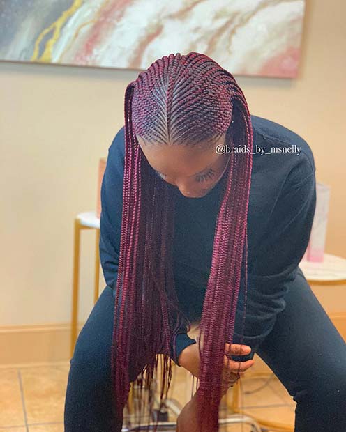 Long, Dark Red Braids