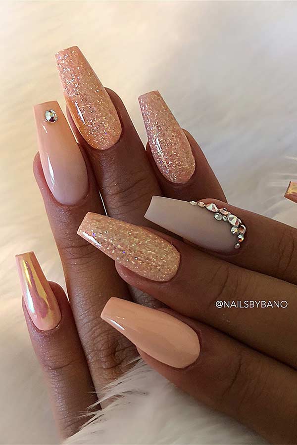 Nude Acrylic Nails Coffin
