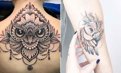 cute owl tattoo flash