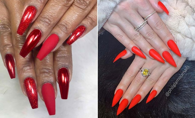 Dark Red Matte Acrylic Nails Nail And Manicure Trends