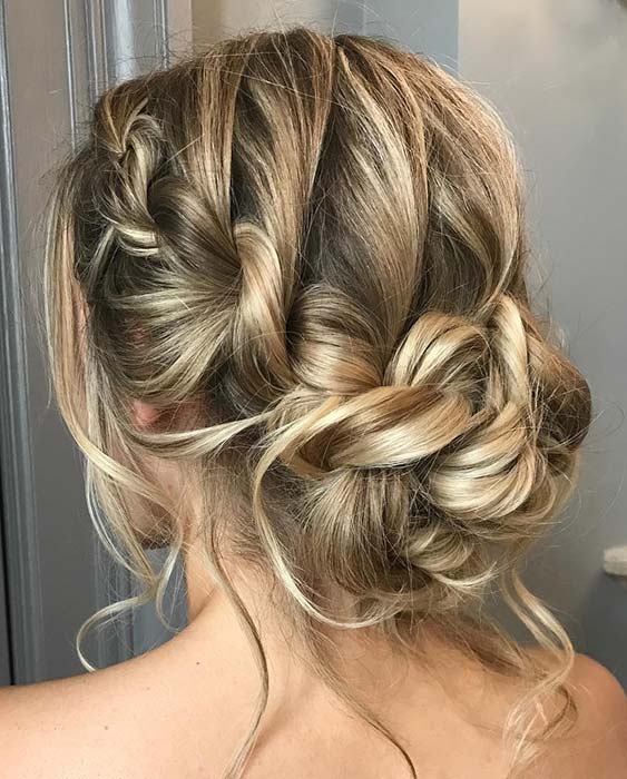 Romantic Updo with a Side Braid